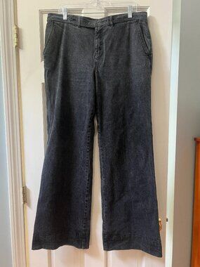 CHAPS Denim wide-leg pants, wmns 14, relx fit flare, slate gray